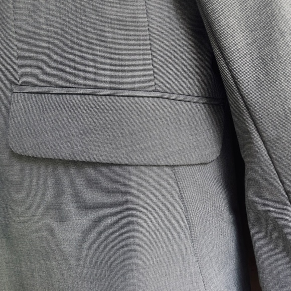 RW & CO 14 Stretch Lining Suit Jacket Gray Office Career Blazer One Button Shawl - Picture 7 of 14